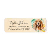 Étiquette d'adresse de retour de Cocker Spaniel (Devant)