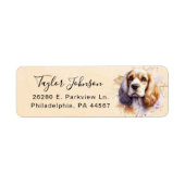 Étiquette d'adresse de retour de Cocker Spaniel (Devant)