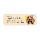 Étiquette d'adresse de retour de Cocker Spaniel (Devant)