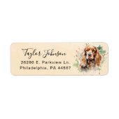 Étiquette d'adresse de retour de Cocker Spaniel (Devant)