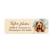 Étiquette d'adresse de retour de Cocker Spaniel (Devant)