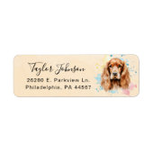 Étiquette d'adresse de retour de Cocker Spaniel (Devant)