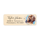 Étiquette d'adresse de retour de Cocker Spaniel (Devant)