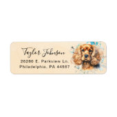 Étiquette d'adresse de retour de Cocker Spaniel (Devant)