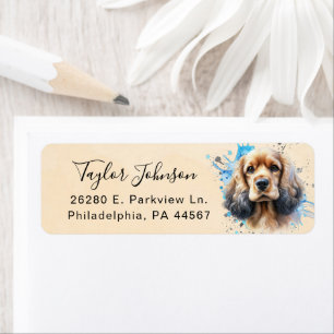 Étiquette d'adresse de retour de Cocker Spaniel