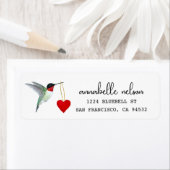 Étiquette d'adresse de retour de colibri (En situation)