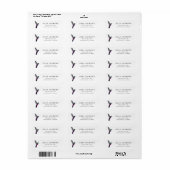 Étiquette d'adresse de retour de colibri (Feuille entière)