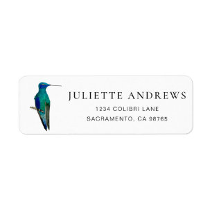 Étiquette d'adresse de retour de colibri