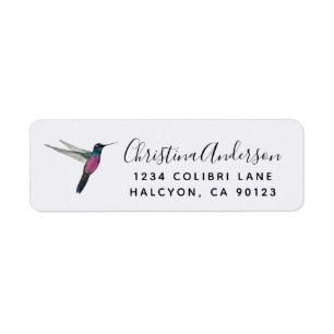 Étiquette d'adresse de retour de colibri