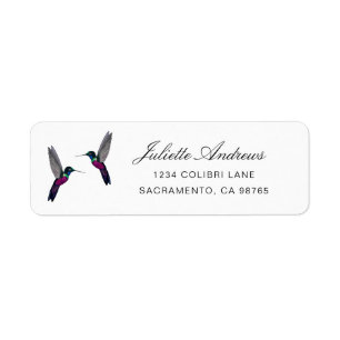 Étiquette d'adresse de retour de colibri