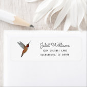 Étiquette d'adresse de retour de Colibri roux (En situation)