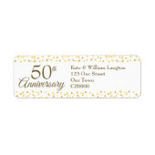 Étiquette d'adresse de retour de confettis dorés p (Devant)