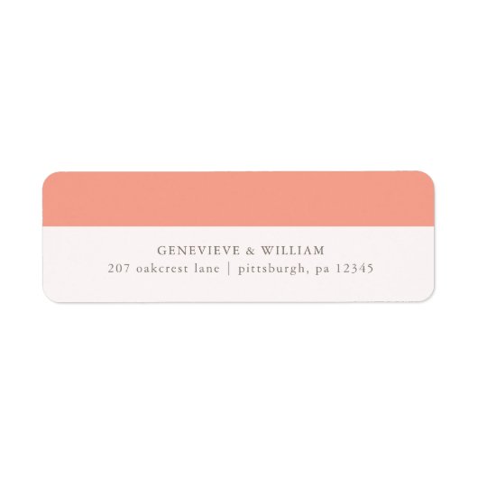 Étiquette d'adresse de retour de corail gras (Devant)