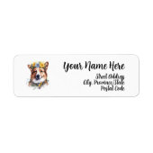 Étiquette d'adresse de retour de Corgi (Devant)