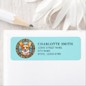 Étiquette d'adresse de retour de Corgi (En situation)