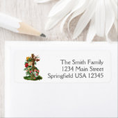 Étiquette d'adresse de retour de croix florale de  (En situation)