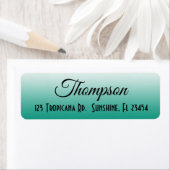 Étiquette d'adresse de retour de dégradé Turquoise (En situation)