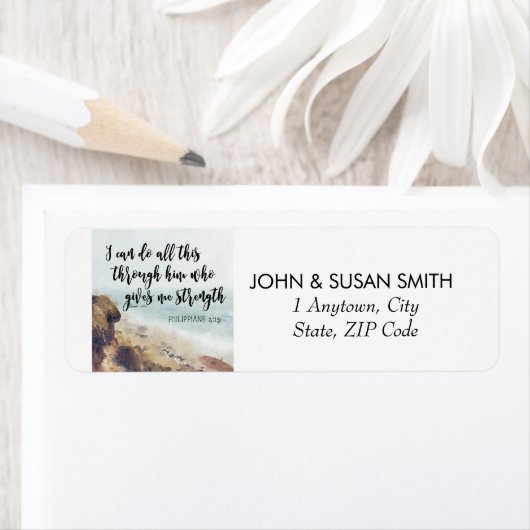 étiquette d'adresse de retour de devis biblique (En situation)