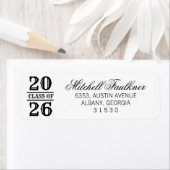 Étiquette d'adresse de retour de diplômé Calligrap (En situation)