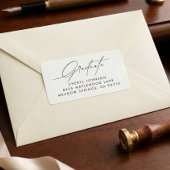 Étiquette d'adresse de retour de diplômé de style