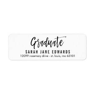 Étiquette d'adresse de retour de diplôme fièrement