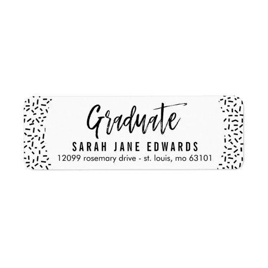 Étiquette d'adresse de retour de diplôme fièrement (Devant)