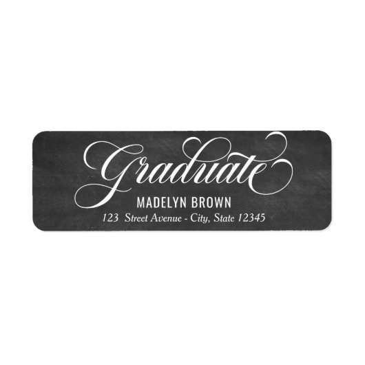 Étiquette d'adresse de retour de diplôme renforcée (Devant)