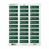 Étiquette d'adresse de retour de diplôme vert et b (Feuille entière)