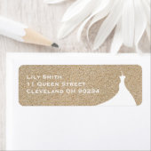 Étiquette d'adresse de retour de douche nuptiale d (En situation)