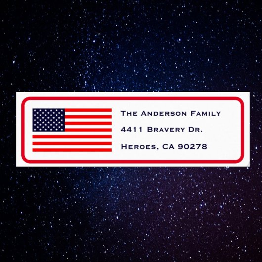Étiquette d'adresse de retour de drapeau américain