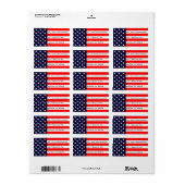 Étiquette d'adresse de retour de drapeau américain (Feuille entière)
