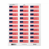 Étiquette d'adresse de retour de drapeau américain (Feuille entière)