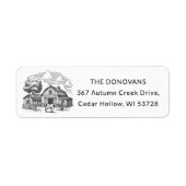 Étiquette d'adresse de retour de ferme rustique de (Devant)