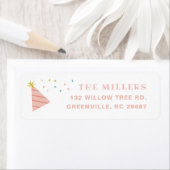 Étiquette d'adresse de retour de fête d'anniversai (En situation)