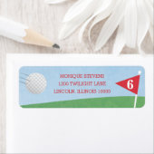 Étiquette d'adresse de retour de fête de golf clas (En situation)