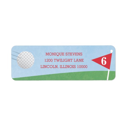 Étiquette d'adresse de retour de fête de golf clas (Devant)