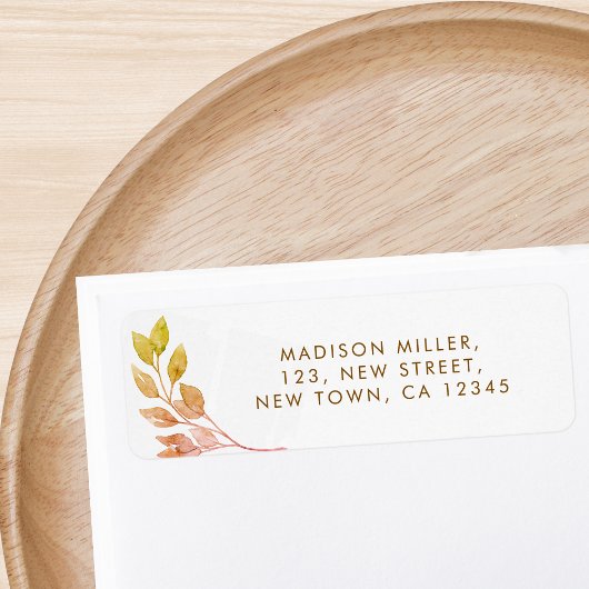 Étiquette d'adresse de retour de Feuillage d'Autom
