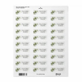 Étiquette d'adresse de retour de feuillage de verd (Feuille entière)