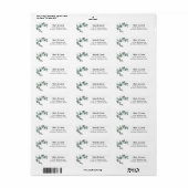 Étiquette d'adresse de retour de feuilles d'eucaly (Feuille entière)