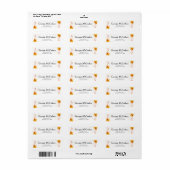 Étiquette d'adresse de retour de feuilles orange r (Feuille entière)