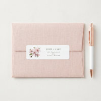 Étiquette d'adresse de retour de fleur de cerisier