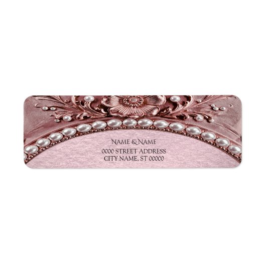 Étiquette d'adresse de retour de fleur rose (Devant)