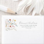 Étiquette d'adresse de retour de fleur sauvage de  (En situation)