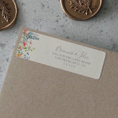 Étiquette d'adresse de retour de fleur sauvage mul