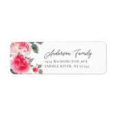 Étiquette d'adresse de retour de fleurs blanches (Devant)