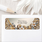 Étiquette d'adresse de retour de fleurs blanches o (En situation)