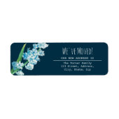 Étiquette d'adresse de retour de fleurs bleues de  (Devant)