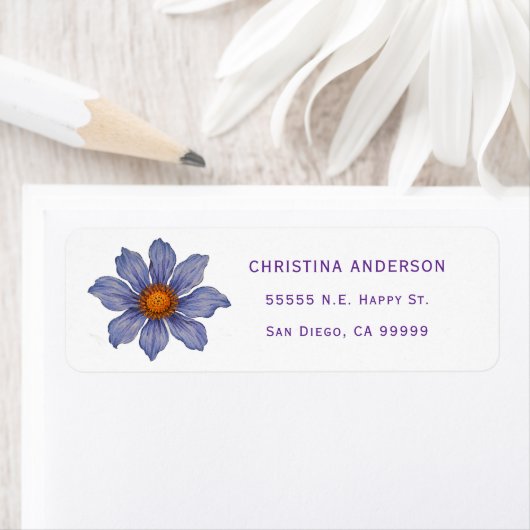 Étiquette d'adresse de retour de fleurs boho (En situation)