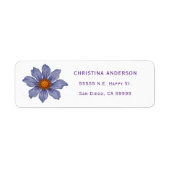 Étiquette d'adresse de retour de fleurs boho (Devant)