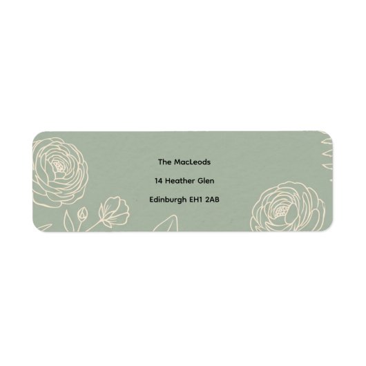 Étiquette d'adresse de retour de fleurs d'art de s (Devant)
